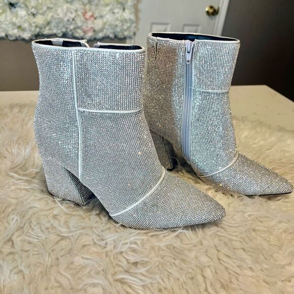 Sparkling boots, booties for party concert chunky heel 9 - Picture 1 of 13